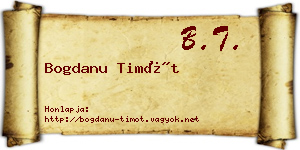 Bogdanu Timót névjegykártya